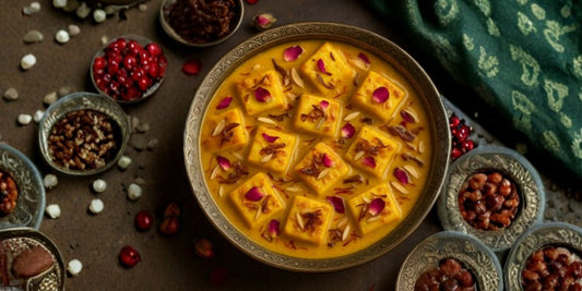 Kahwa Saffron Paneer Korma (Vegetarian, Kashmiri Inspired)